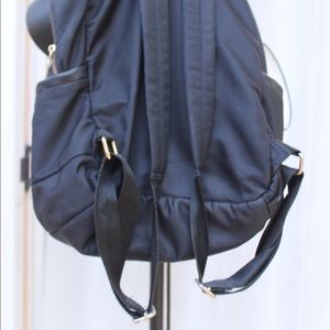 Velvety black stylish mini backpack